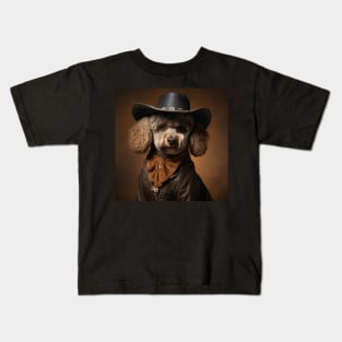 Cowboy Dog - Poodle Kids T-Shirt